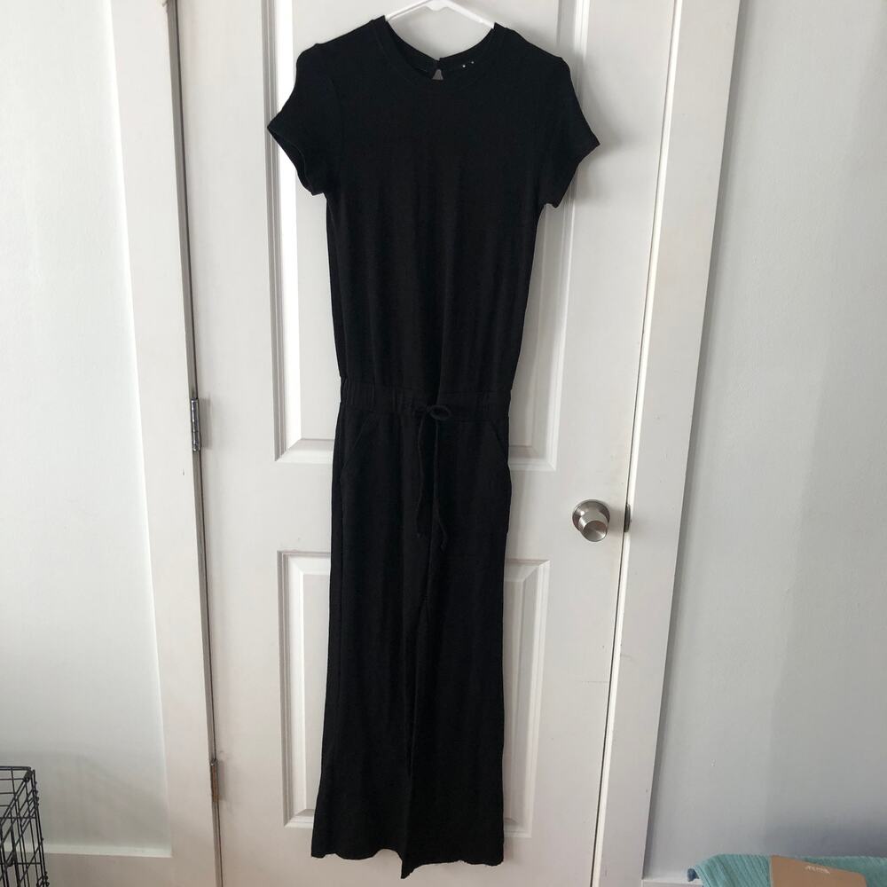 Monrow Women's Jumpsuit Supersoft Tee Jumpsuit Black XS Gently Worn $249